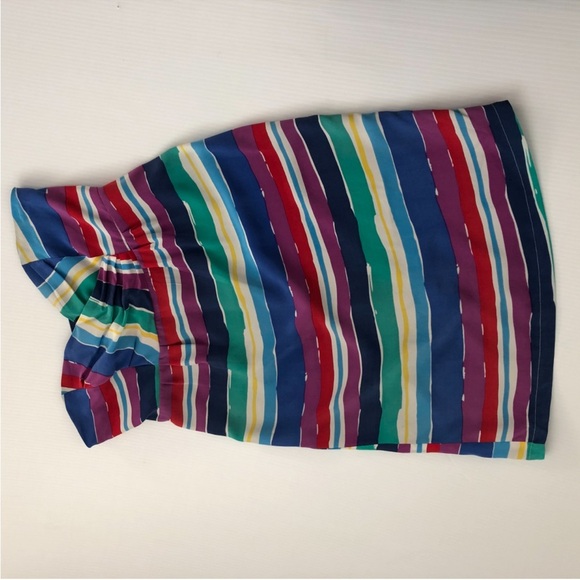 Yumi Kim Multicolor  striped 100% silk Strapless Dress size large - Picture 9 of 10